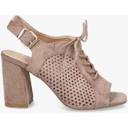 stand-prive.com Sandales à talon en suédine ajourées et lacets - Taupe taupe 36 female