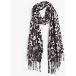 stand-prive.com Foulard épais imprimé léopard et cœurs nacrés - Gris gris T.U female
