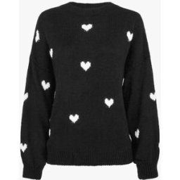 stand-prive.com Pull en maille à motifs coeurs - Noir noir 36/38 female