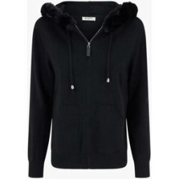 stand-prive.com Sweat fin à capuche à fourrure et zip - Noir noir 36/38 female