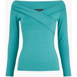 stand-prive.com Top à col V à revers et manches 3/4 - Turquoise turquoise 36/38 female