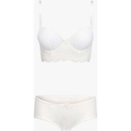 stand-prive.com Ensemble bustier en dentelle et résille - Blanc blanc 100C/42 female