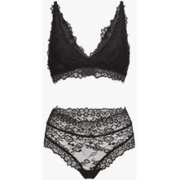 stand-prive.com Ensemble soutien-gorge triangle et string en dentelle - Noir noir 36 female