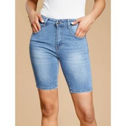stand-prive.com Bermuda push up coupe droite - Bleu denim bleu-denim 36 female