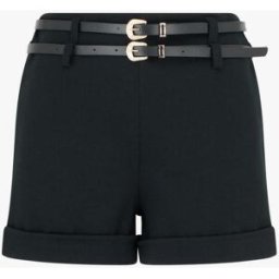 stand-prive.com Short droit à ourlet et 2 ceintures - Noir noir 36 female
