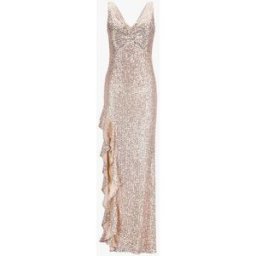 stand-prive.com Robe longue à sequins et fente volantée - Champagne champagne 36 female