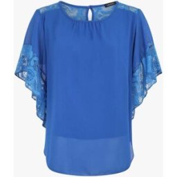 stand-prive.com Top uni en voile et dentelle - Bleu roi bleu-roi 36 female