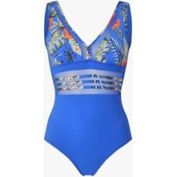stand-prive.com Maillot de bain tropical à liseré en tulle - Bleu bleu 38 female