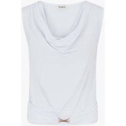 stand-prive.com Top uni à empiècement bijou strassé - Blanc blanc 36 female