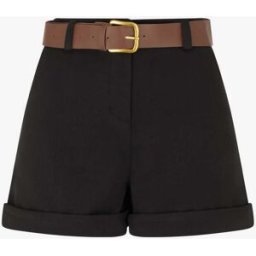 stand-prive.com Short droit à revers et ceinture - Noir noir 36 female