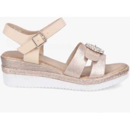 stand-prive.com Nu-pieds en simili à ganses ornées d'un bijou - Champagne champagne 36 female