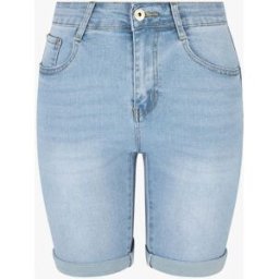 stand-prive.com Bermuda push up légèrement délavé et coupe droite - Bleu bleu 36 female