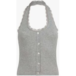 stand-prive.com Top slim dos nu et dentelle - Gris chiné gris-chine 36 female