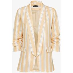 stand-prive.com Blazer à manches plissées et rayures - pêche peche 36 female
