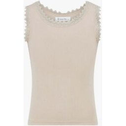 stand-prive.com Débardeur côtelé à col dentelle - Sable sable T.U female