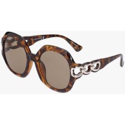 stand-prive.com Lunettes rondes oversize à branches stylisées - Léopard leopard T.U female