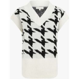 stand-prive.com Pull sans manches à motif pied de poule - Blanc blanc T.U female