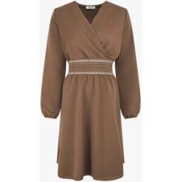 stand-prive.com Robe uni cache-coeur à bande stylisée - Chocolat chocolat 36 female