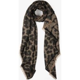 stand-prive.com Foulard imprimé léopard irisé à bords effilochés - Noir noir T.U female
