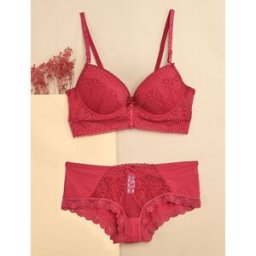 stand-prive.com Ensemble à bord large en dentelle piquetée et shorty - Prune prune 100C/44 female
