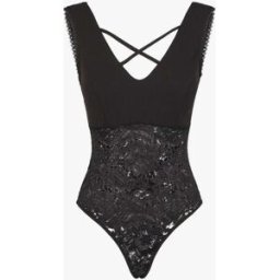 stand-prive.com Body échancré en dentelle à bustier coquée - Noir noir 36 female