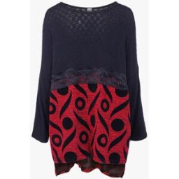 stand-prive.com Pull style tunique à flocages stylisés - Noir/rouge noir-rouge 36/38 female