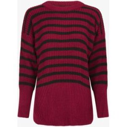 stand-prive.com Pull ample rayé à côtés ouverts - Rouge cerise rouge-cerise 36/38 female