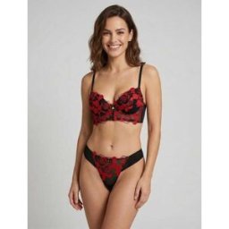 stand-prive.com Ensemble lingerie en dentelle motif roses - Rouge rouge 100C/42 female