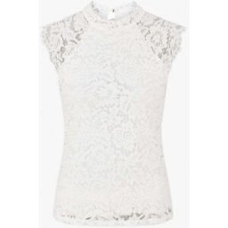 stand-prive.com Top ajusté en dentelle col montant - Blanc blanc 36 female