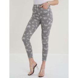 stand-prive.com Jean 7/8 à imprimé pied de poule et fleurs - noir noir 36 female