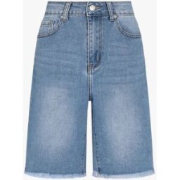 stand-prive.com Bermuda uni à bord effilochés - Bleu denim bleu-denim 34 female