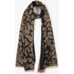stand-prive.com Foulard à imprimé léopard irisé - Noir noir T.U female