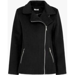 stand-prive.com Manteau zippé uni en feutrine - Noir noir 36 female