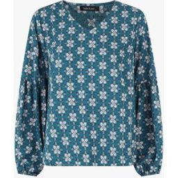 stand-prive.com Top ample col V à fleurs - Bleu canard bleu-canard 36 female