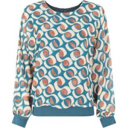 stand-prive.com Blouse en voile imprimé graphique - Bleu canard bleu-canard 36 female