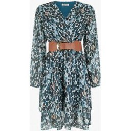 stand-prive.com Robe imprimé fantaisie à col cache coeur - Bleu canard bleu-canard 36 female