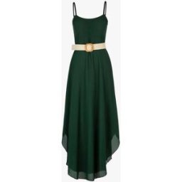 stand-prive.com Robe effet mousseline bas arrondi échancré - Vert bouteille vert-bouteille 36 female