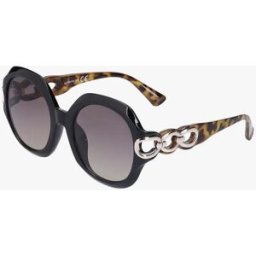 stand-prive.com Lunettes rondes oversize à branches stylisées - Noir/léopard noir-leopard T.U female
