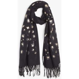 stand-prive.com Foulard épais imprimé léopard irisé - Noir noir T.U female