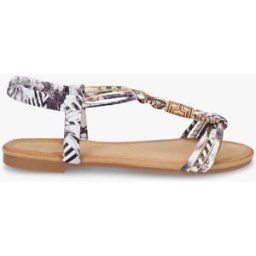 stand-prive.com Nu-pieds à cheville élastiquée et perles en bois - Gris gris 36 female