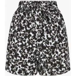 stand-prive.com Short fluide imprimé fleurs et ceinturé - Noir noir 36 female