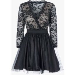 stand-prive.com Robe de soirée à bas bouffant et buste en dentelle - rose/noir rose-noir 36 female