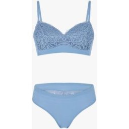 stand-prive.com Ensemble lingerie en dentelle sans couture - Bleu bleu 100C/42 female