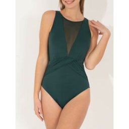 stand-prive.com Maillot de bain une pièce à empiècements en résille - Vert sapin vert-sapin 38 female