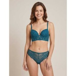 stand-prive.com Ensemble soutien-gorge et tanga à bijoux arbre strassé - Bleu canard bleu-canard 100C/42 female