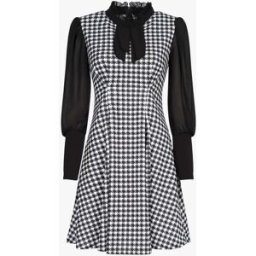 stand-prive.com Robe imprimé pied de poule à col lavallière - Noir noir 36 female