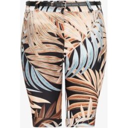 stand-prive.com Bermuda à ourlets imprimé feuilles tropicales - Camel camel 36 female