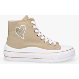 stand-prive.com Tennis montantes motif coeur à paillettes - Sable sable 36 female
