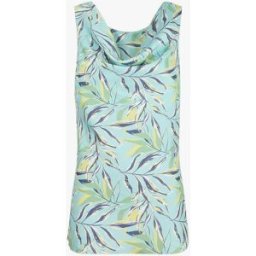 stand-prive.com Top satiné imprimé feuilles à col bénitier - Turquoise turquoise 36/38 female