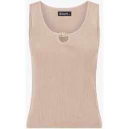 stand-prive.com Débardeur irisé à col bijou - Champagne champagne T.U female